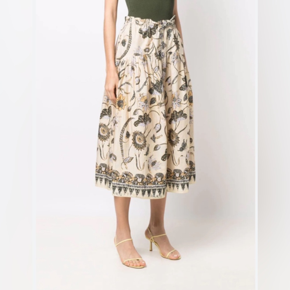 Ulla Johnson Ianna midi skirt lemonbalm 2